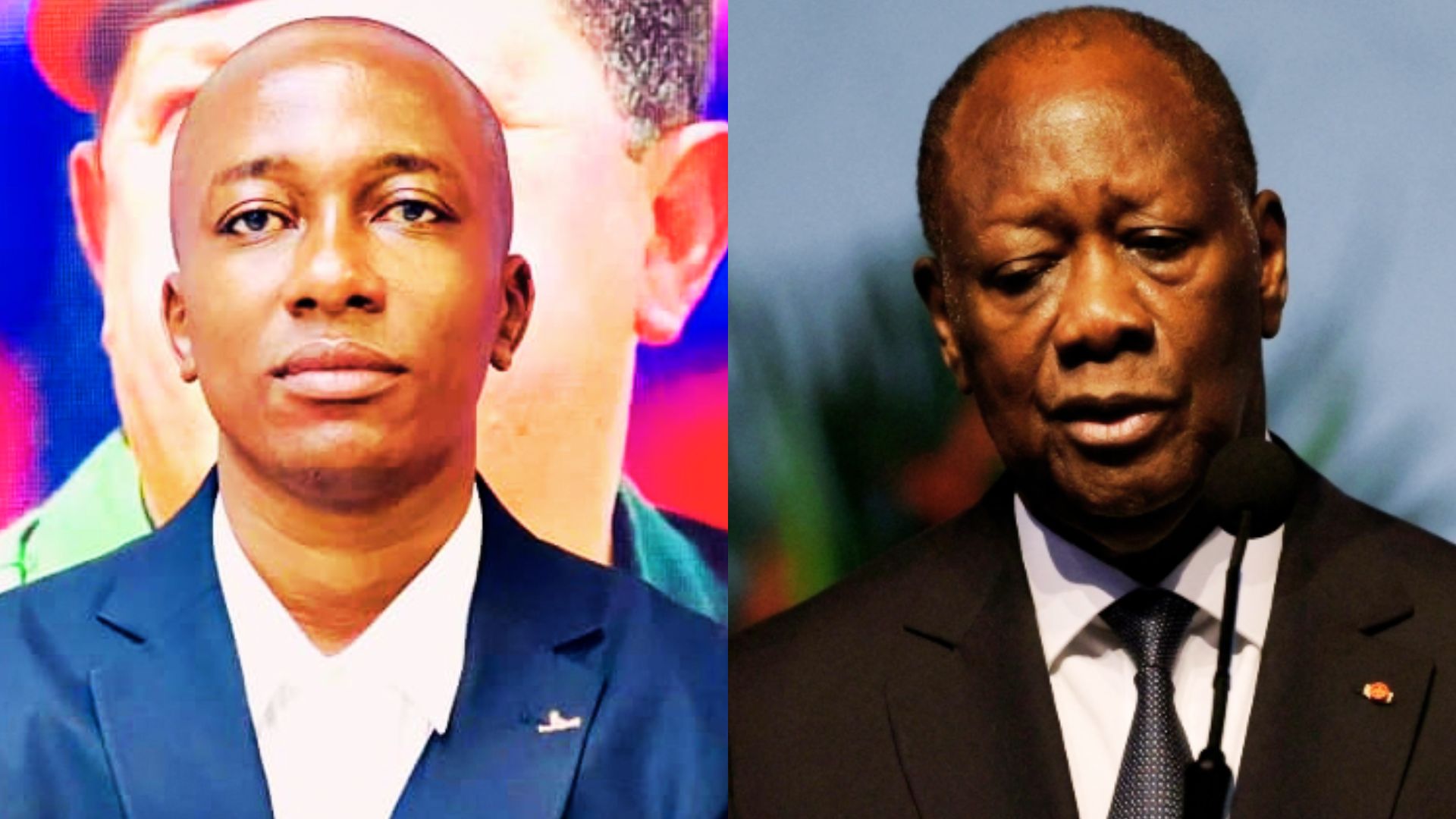 Portraits de Issa Diawara et Alassane Ouattara en opposition politique.