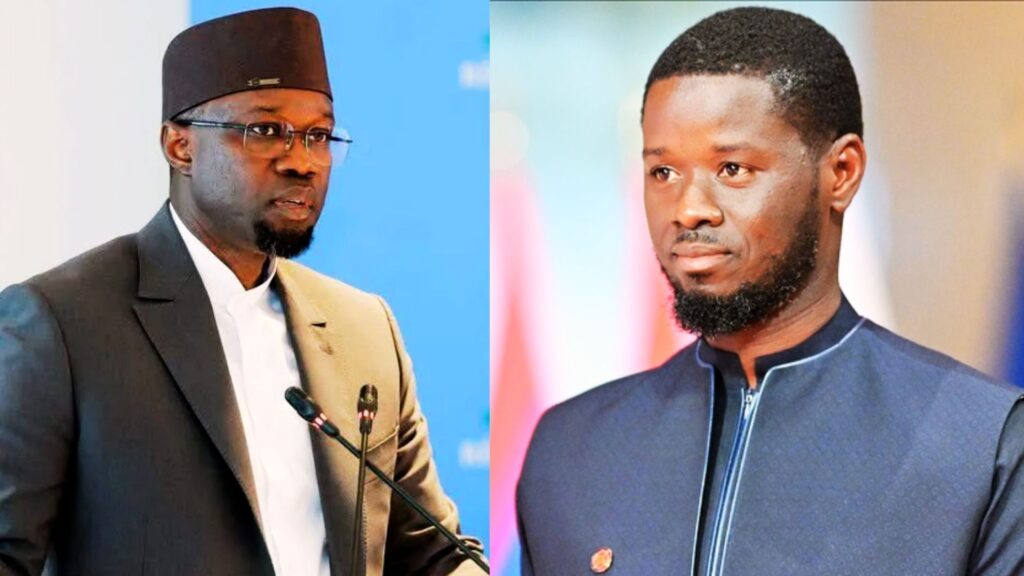 Portrait de Ousmane Sonko et Bassirou Diomaye Faye, côte à côte