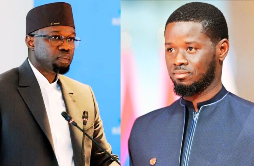 Portrait de Ousmane Sonko et Bassirou Diomaye Faye, côte à côte