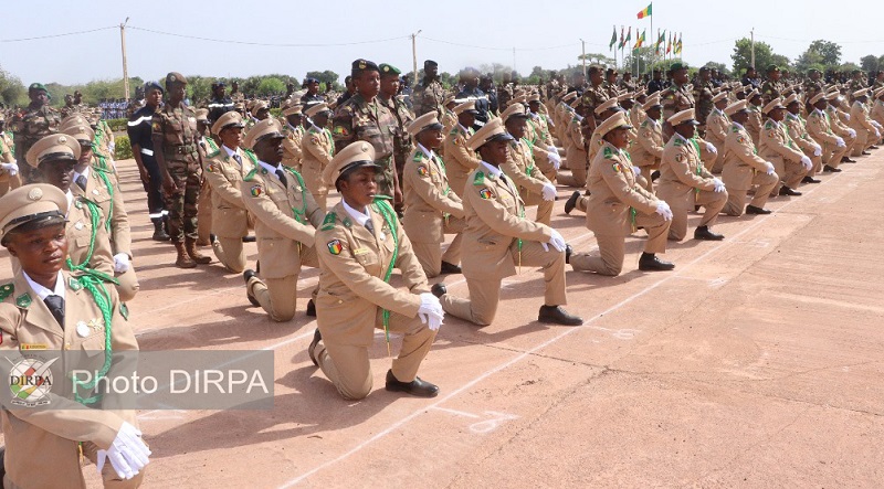 FAMa — Cérémonie officielle de prestation de serment des sous-officiers à l’École de Banankoro, alignement des troupes sur la place d’armes. (photo d’archive).