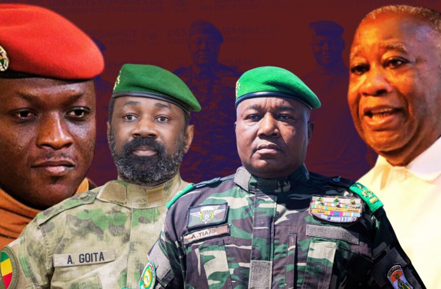 Montage réunissant les dirigeants du Burkina Faso, du Mali, du Niger et l’ancien président ivoirien Laurent Gbagbo.