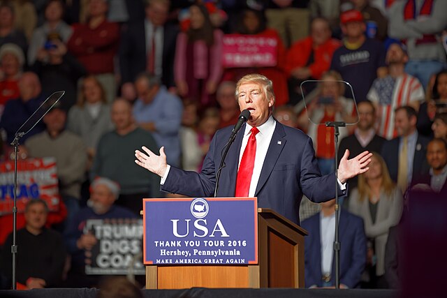 Donald Trump lors d’un meeting de la “Thank You Tour” à Hershey, en Pennsylvanie, décembre 2016.