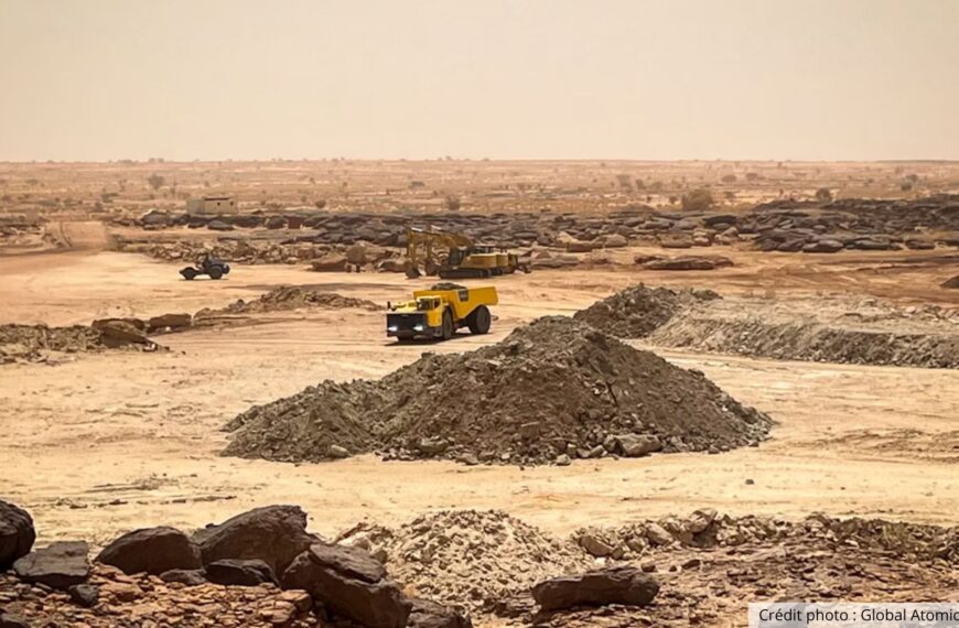 Image montrant le site du projet Dasa au Niger, présenté par Global Atomic comme le gisement d’uranium de plus haute qualité du continent africain.