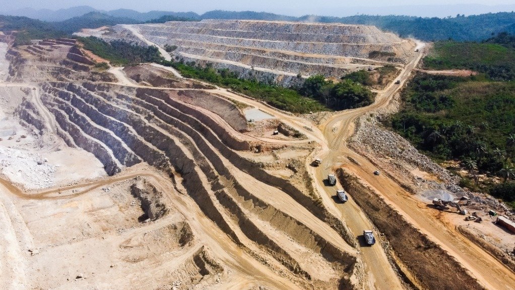 Vue aérienne de la mine d’or à ciel ouvert de Segilola, dans l’État d’Osun, au Nigéria.