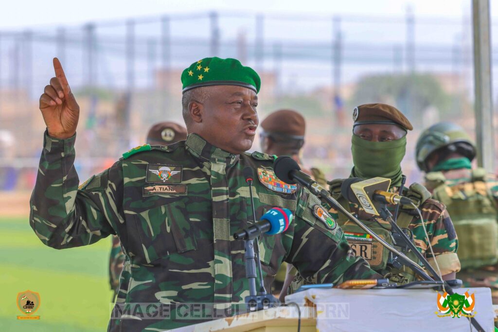 Le Président Abdourahamane Tiani lors d’un meeting populaire à Zinder, Niger.