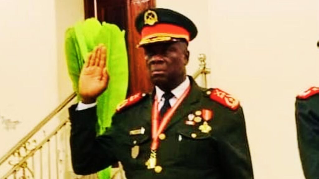 Le général Horta N’ta lors d’une déclaration officielle en Guinée-Bissau.