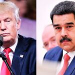 Montage montrant Nicolás Maduro et Donald Trump face à face lors d’un visuel diplomatique.