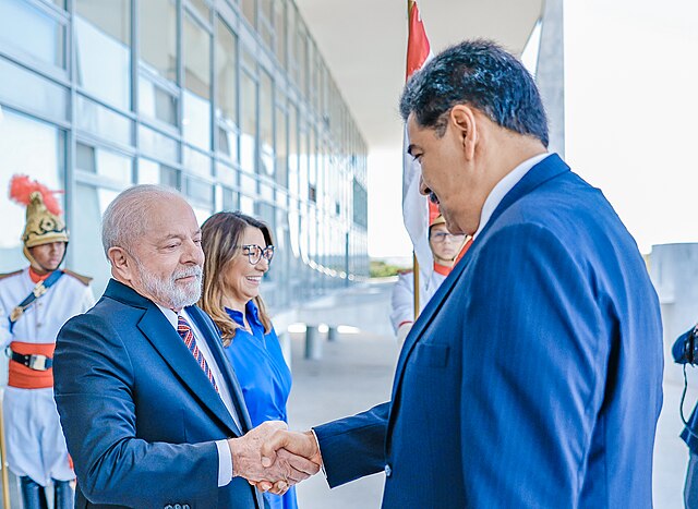Le président vénézuélien Nicolás Maduro lors d’une visite officielle au Brésil, au Palácio do Planalto, à Brasília (Venezuela).