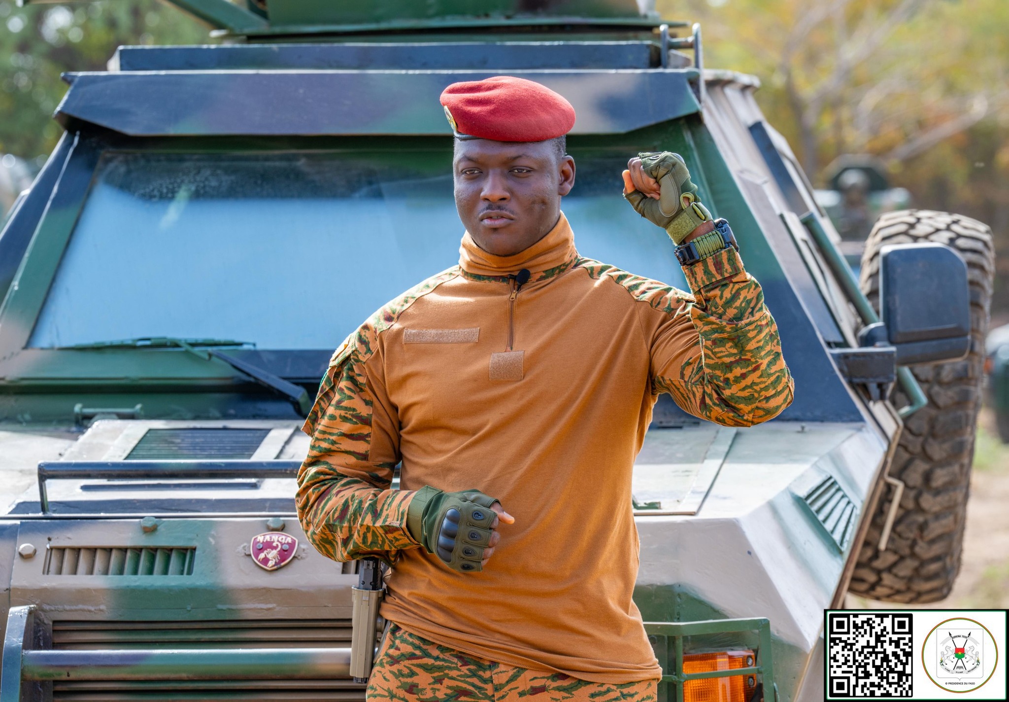 Le capitaine Ibrahim Traoré lors de son message à la Nation pour le 65e anniversaire de l’indépendance du Burkina Faso.