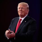 Donald Trump s’exprimant lors de la CPAC 2018 à National Harbor, Maryland.