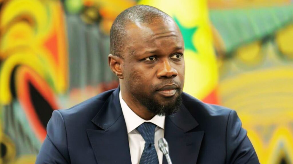 Le Premier ministre du Sénégal, Ousmane Sonko, lors d’une prise de parole officielle à Dakar.