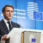 Emmanuel Macron lors d’une conférence de presse en 2022.