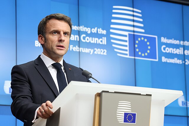 Emmanuel Macron lors d’une conférence de presse en 2022.