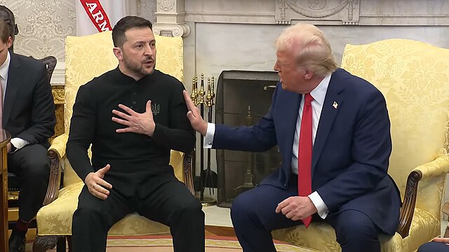 Donald Trump et Volodymyr Zelensky lors d’une réunion à la Maison-Blanche, dans le bureau Ovale, en février 2025, dans le cadre des discussions sur l’Ukraine.