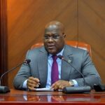 Le président de la RDC, Félix Tshisekedi, reçoit Jean-Pierre Lacroix, sous-secrétaire général de l’ONU aux opérations de paix, à Kinshasa en octobre 2021.