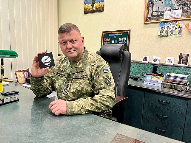 Portrait du général Valeriy Zaloujny (Zaluzhnyi), photographié en extérieur.