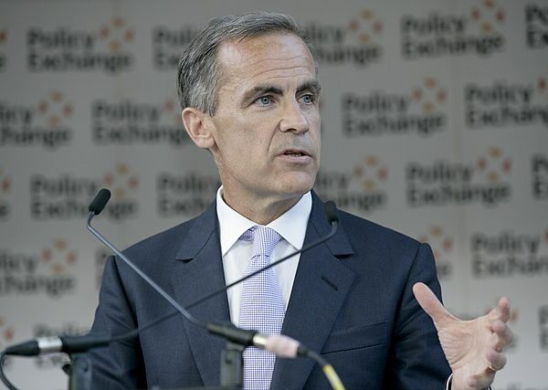 Mark Carney (Canada), ancien gouverneur de la Banque d’Angleterre, prononce un discours lors d’un événement de la Policy Exchange (2015).